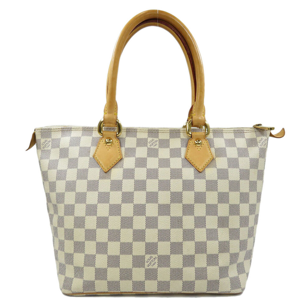 Louis Vuitton Azur Saleya Canvas Handbag Damier White